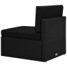Salon de jardin 4 pcs avec coussins Noir Résine tressée 