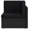 Salon de jardin 4 pcs avec coussins Noir Résine tressée 