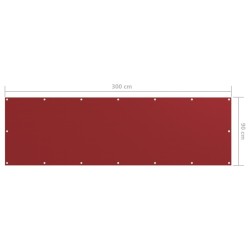 Écran de balcon Rouge 90x300 cm Tissu Oxford 