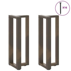 Pieds de table console en T, 2 pièces, noir, 25 x 28 x (72-73) cm, acier 