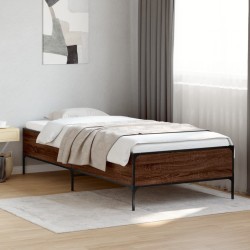 Cadre de lit sans matelas chêne marron 75x190 cm 