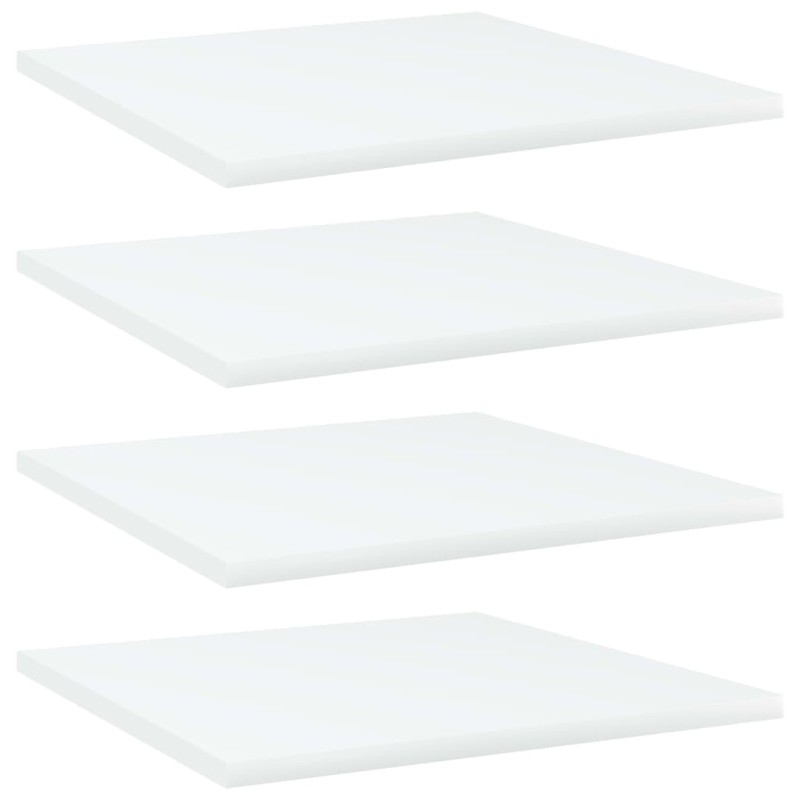 Panneaux de bibliothèque 4 pcs blanc bois d’ingénierie Panneaux de bibliothèque 4 pcs blanc bois d’ingénierie