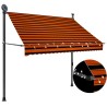 Auvent manuel rétractable avec LED 200 cm Orange et marron 