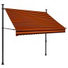 Auvent manuel rétractable avec LED 200 cm Orange et marron 