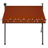 Auvent manuel rétractable avec LED 200 cm Orange et marron 