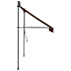 Auvent manuel rétractable avec LED 200 cm Orange et marron 