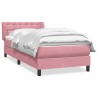 Sommier à lattes de lit avec matelas rose 90x210 cm velours 