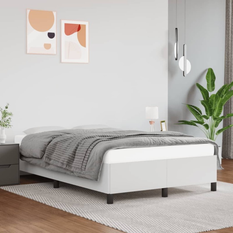 Cadre de lit sans matelas blanc 120x190 cm similicuir 