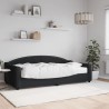 Lit de jour avec matelas noir 100x200 cm tissu 