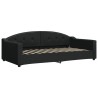 Lit de jour avec matelas noir 100x200 cm tissu 
