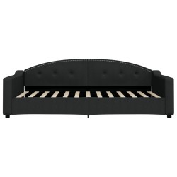 Lit de jour avec matelas noir 100x200 cm tissu 