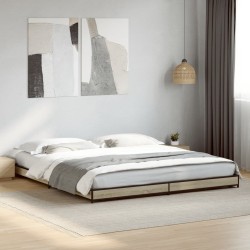 Cadre de lit sans matelas chêne sonoma 200x200 cm 