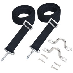Sangles de toit bimini 2 pcs Tissu et acier inoxydable 