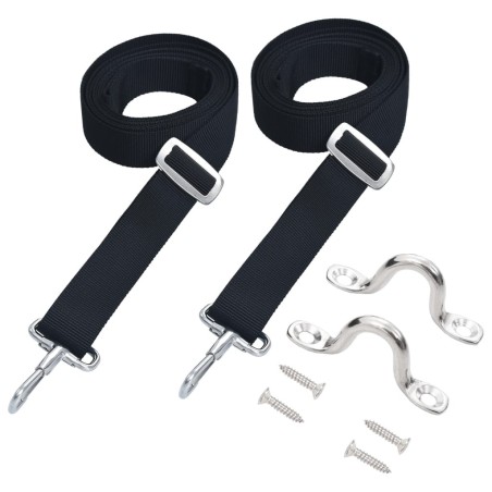 Sangles de toit bimini 2 pcs Tissu et acier inoxydable 