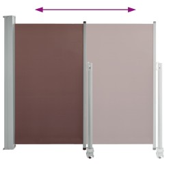 Auvent latéral rétractable de patio 120x300 cm Marron 