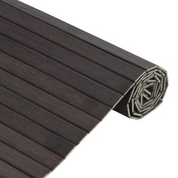 Tapis rectangulaire marron foncé 100x100 cm bambou 