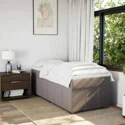 Sommier à lattes de lit avec matelas Taupe 90x190 cm Tissu 