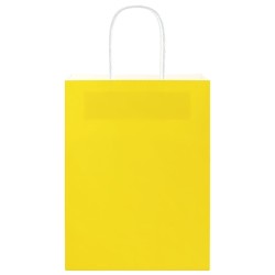 Sacs en papier 50 pcs avec poignées jaune 21x11x28 cm 