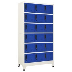 Armoire à casiers Gris et bleu 90x40x180 cm Acier 