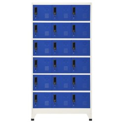 Armoire à casiers Gris et bleu 90x40x180 cm Acier 