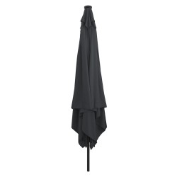 Parasol carré de jardinavec lumières LED 295x245 cm en anthracite 