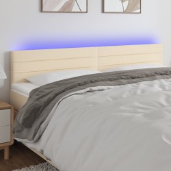 Tête de lit à LED Crème 160x5x78/88 cm Tissu 