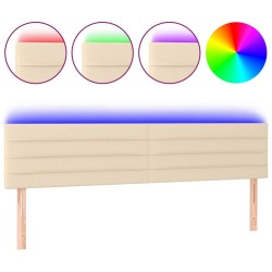 Tête de lit à LED Crème 160x5x78/88 cm Tissu 