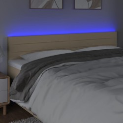 Tête de lit à LED Crème 160x5x78/88 cm Tissu 