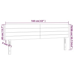 Tête de lit à LED Crème 160x5x78/88 cm Tissu 