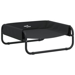 Lit surélevé pour chien anthracite tissu Oxford et acier 