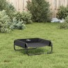 Lit surélevé pour chien anthracite tissu Oxford et acier 