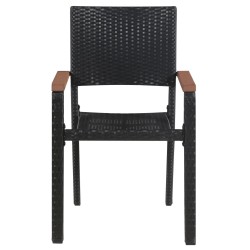 Ensemble à manger de jardin 5 pcs Noir 