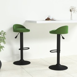 Tabourets de bar lot de 2 vert foncé velours 