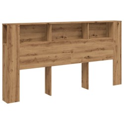 Armoire de tête de lit chêne artisanal 200x18,5x102,5 cm 