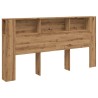 Armoire de tête de lit chêne artisanal 200x18,5x102,5 cm 