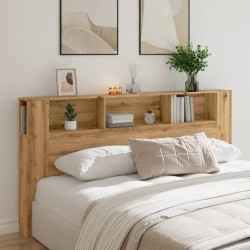 Armoire de tête de lit chêne artisanal 200x18,5x102,5 cm 