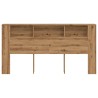 Armoire de tête de lit chêne artisanal 200x18,5x102,5 cm 
