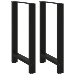 Pieds de table de bar Noir 2 pièces 60 x (90-91) cm Acier 