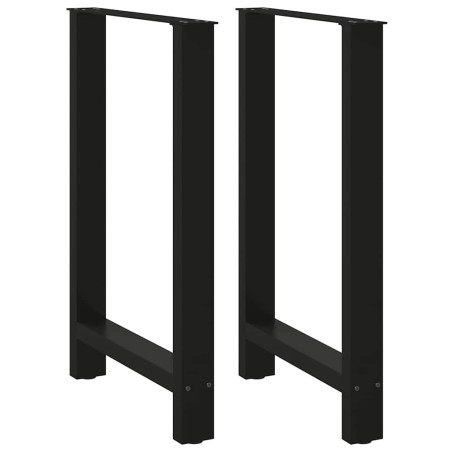 Pieds de table de bar Noir 2 pièces 60 x (90-91) cm Acier 