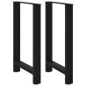 Pieds de table de bar Noir 2 pièces 60 x (90-91) cm Acier 