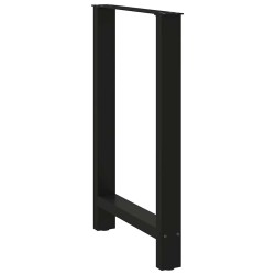 Pieds de table de bar Noir 2 pièces 60 x (90-91) cm Acier 