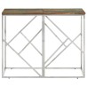 Table console argenté acier inoxydable/bois massif récupération 