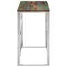 Table console argenté acier inoxydable/bois massif récupération 