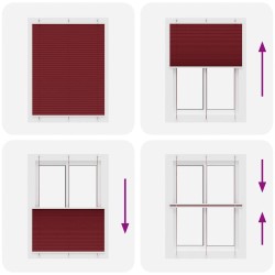Store plissé rouge bordeaux 110x100 cm largeur du tissu 109,4cm 