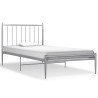 Cadre de lit sans matelas gris métal 100x200 cm 