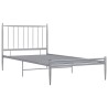 Cadre de lit sans matelas gris métal 100x200 cm 