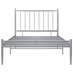 Cadre de lit sans matelas gris métal 100x200 cm 
