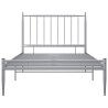 Cadre de lit sans matelas gris métal 100x200 cm 