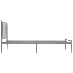 Cadre de lit sans matelas gris métal 100x200 cm 
