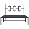 Cadre de lit métal sans matelas avec tête de lit noir 107x203cm 